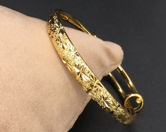 18K 18ct Gold Filled Newborn Baby Infant, Toddler Adjustable Bangle/ Bracelet 10grams Ref:-4