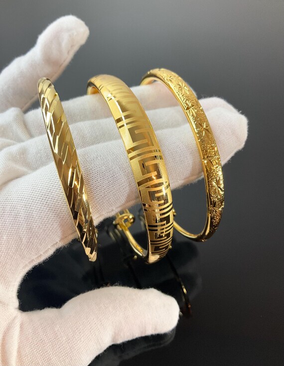アクセサリー K18 gold bangle 18K Gold Filled Adult Size Adjustable Bangle, Bracelet in Various