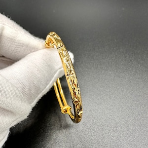 18K 18ct Gold Filled Newborn Baby Infant, Toddler Adjustable Bangle/ Bracelet 10grams Ref:4 image 2