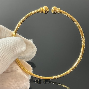 18Ct 18K Lady’s Gold Filled Adjustable Bangle, Bracelet, Size Small To Medium Wrist, 13grams Ref:538A