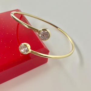 Size Extra Large 18K 18ct Lady’s, Woman’s Gold Filled Adjustable Crystal Cuff Bangle/Bracelet Adjustable XL Ref:-515