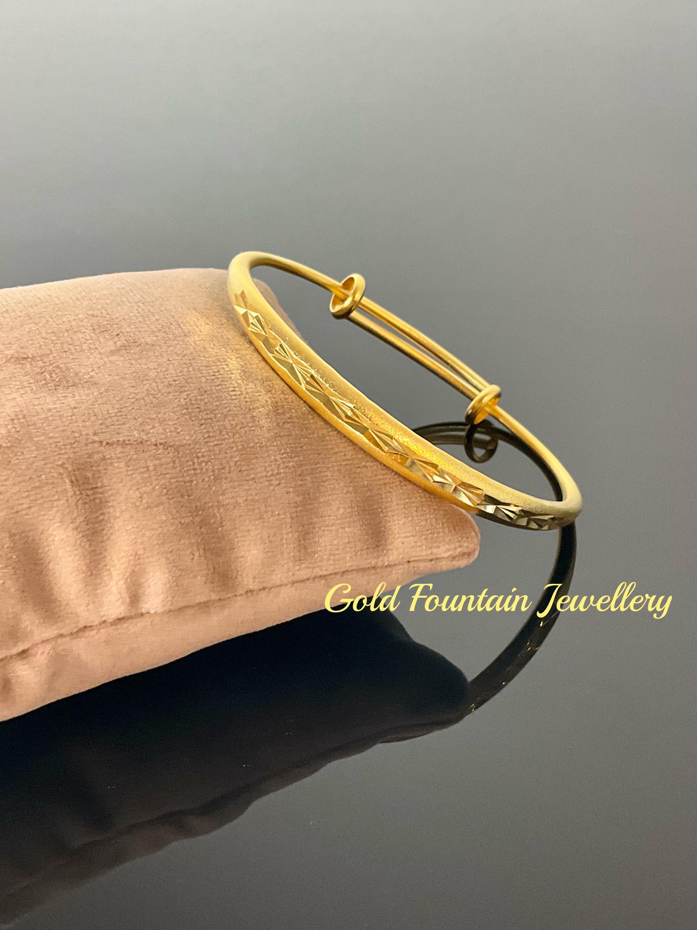 18k 18ct Gold Filled Adult Size Adjustable Bangle/bracelet Fully