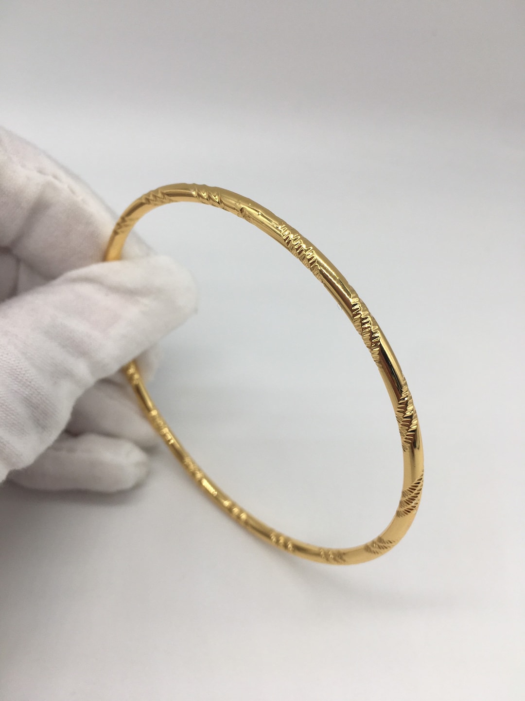 Bangle Real 18KGF Rose Gold Filled Twist Bracelet Ladies