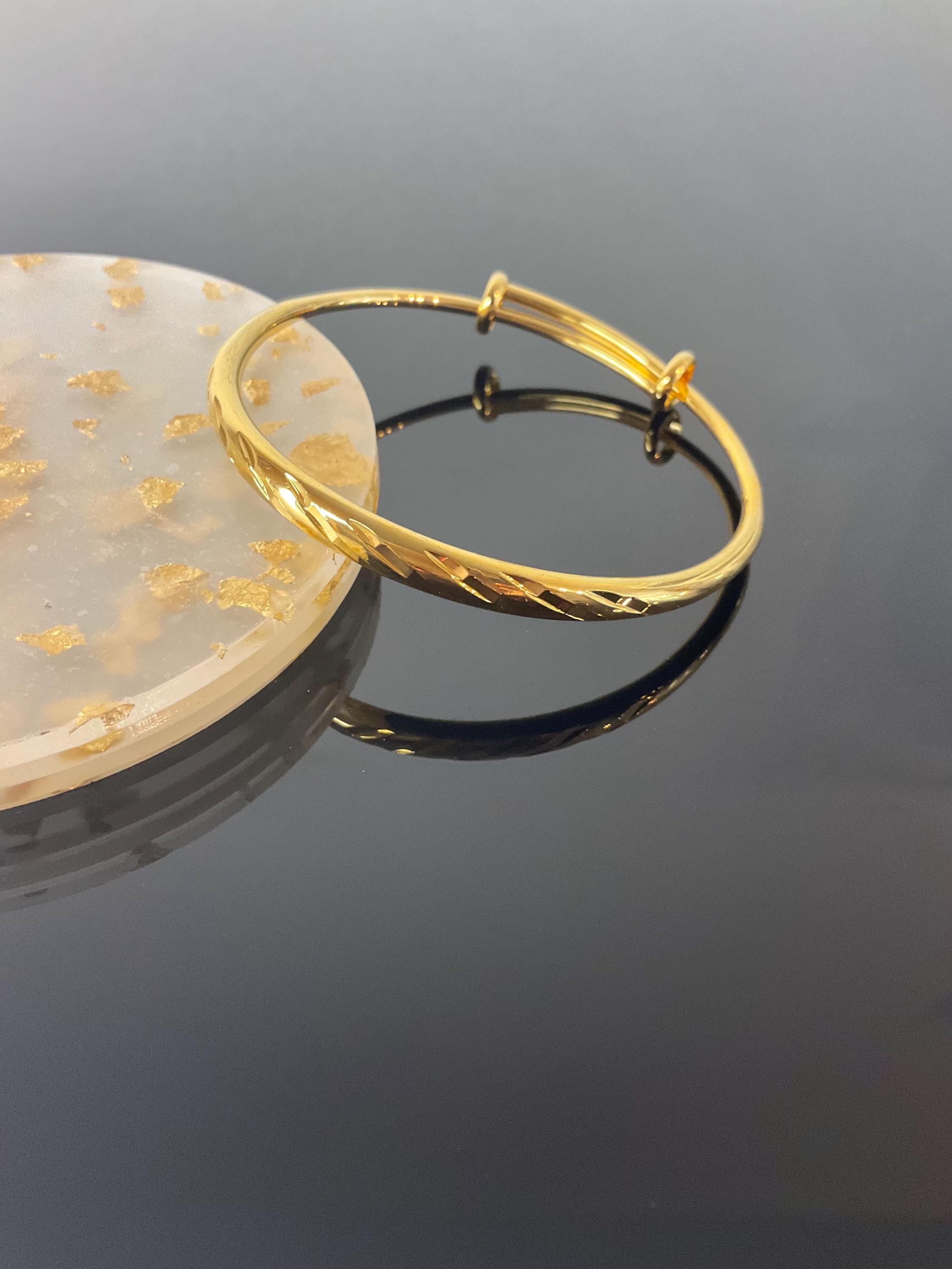 18K Gold Filled Adult Size Small to XL Adjustable Bangle, Bracelet