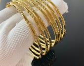 18K, 18ct, 18 Carat Set of 6 XL Lady's Gold Filled Bangles