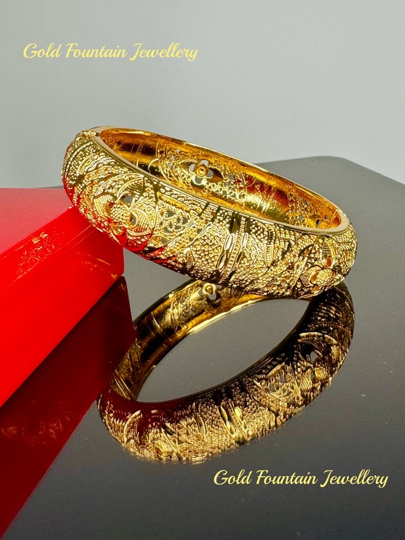 22k 22ct 22 Carat Dubai Gold Filled Set of Ladys Gold Bangles Bracelet Size 2.6 42grams Ref 569 Etsy