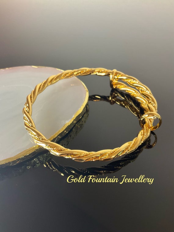 18K, 18ct, Lady's, Woman's, Gold Filled Adjustable Rope Twist