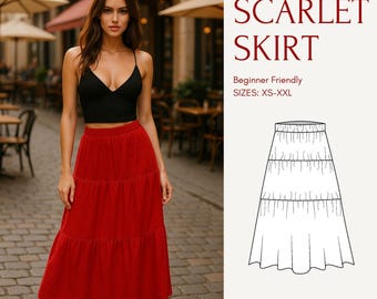 Einfache Nähprojekte Tiered Maxi Rock Schnittmuster PDF Dinge zum Nähen Winter-Outfits