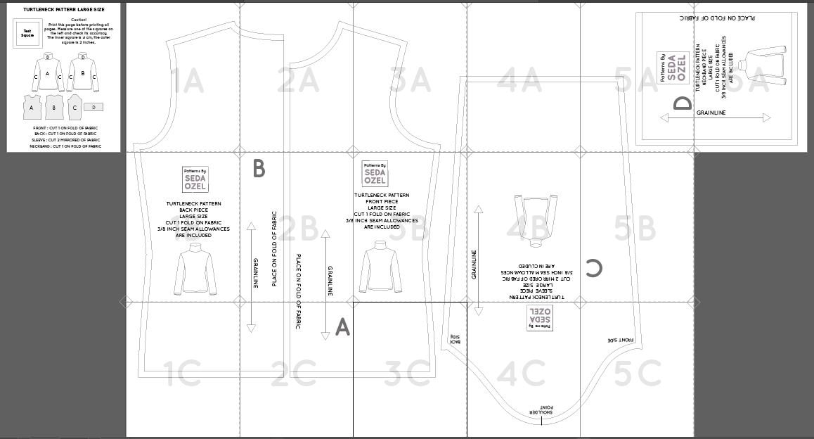 BEST Turtleneck Shirt Digital PDF Sewing Pattern and Easy - Etsy