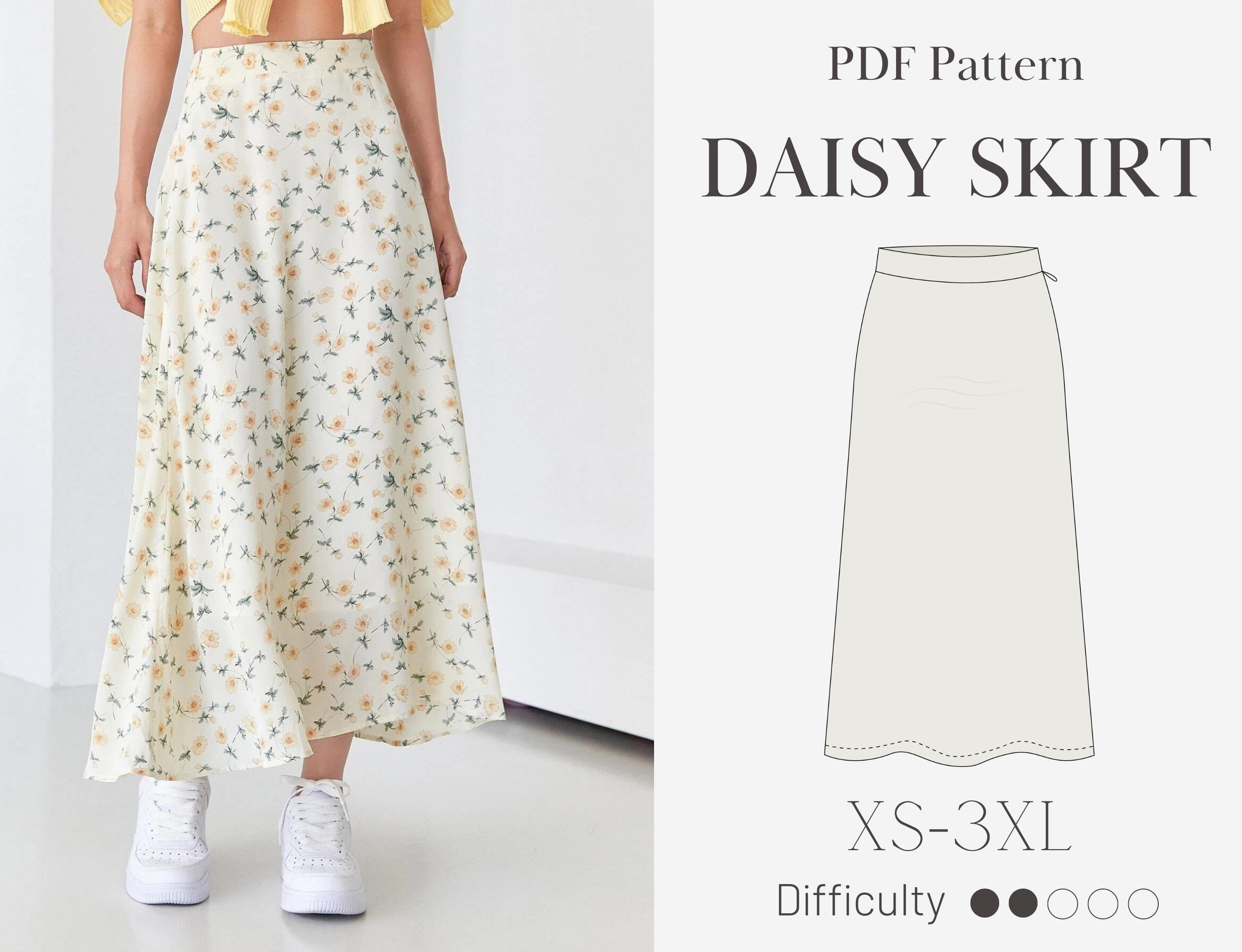 Daisy Skirt Sewing Digital Pdf Pattern A Line Skirt Long - Etsy UK