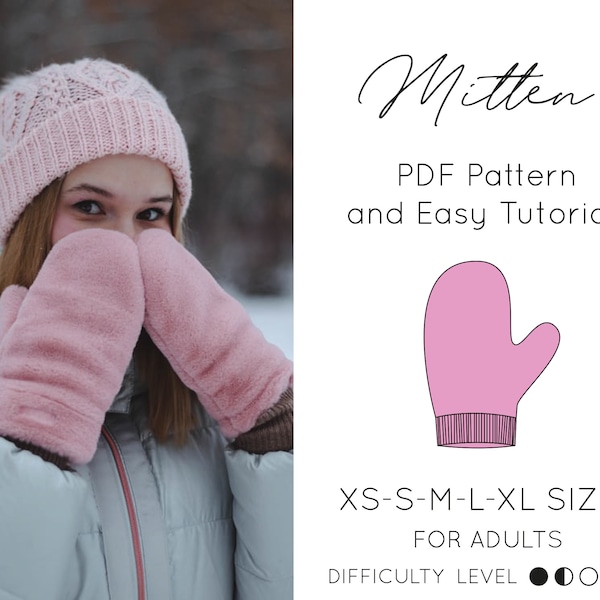 BESTE Fäustlinge Schnittmuster und einfache DIY Anfänger Detaillierte Anleitung Anweisungen für Winter Schnee Hand Handschuhe Erwachsene Multible Größen Männer Frauen