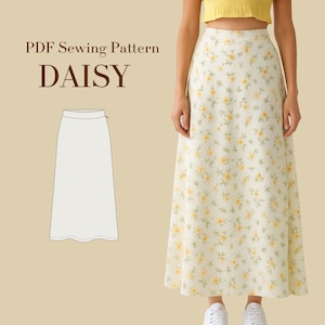 PDF Sewing Pattern - Daisy Skirt | A-Line Long Flared Skirt | Sizes XS–XXXL | Instant Digital Download | Trendy Skirt