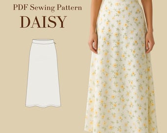 PDF Sewing Pattern - Daisy Skirt | A-Line Long Flared Skirt | Sizes XS–XXXL | Instant Digital Download? | Trendy Skirt