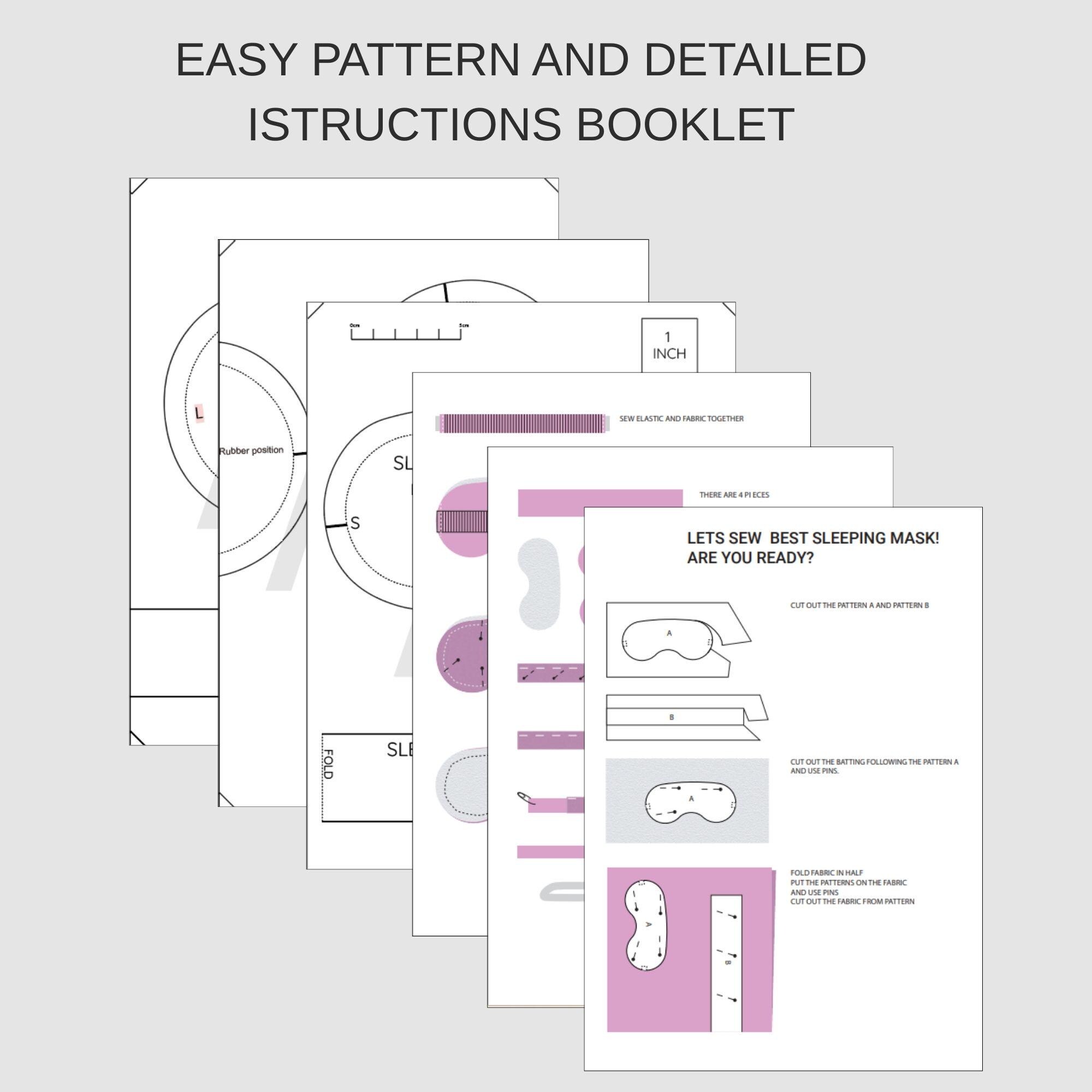 Sleep Coach Mask Guide.pdf Sleeping Mask PDF Pattern, Easy Sew Project, 3 Sizes (digital Download ...