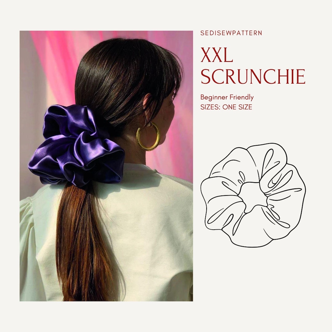 XXL Scrunchie Sewing Pattern, Easy Tutorial (PDF) . - Etsy