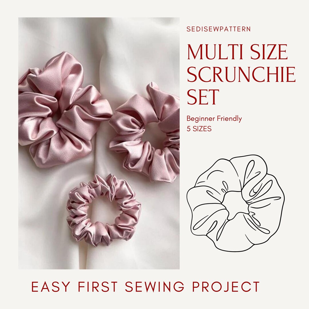 Printable Scrunchie Pattern With Multible Size Easy First Sewing ...