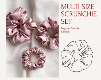 Druckbares Scrunchie Muster mit mehreren Größen Einfaches erstes Nähprojekt