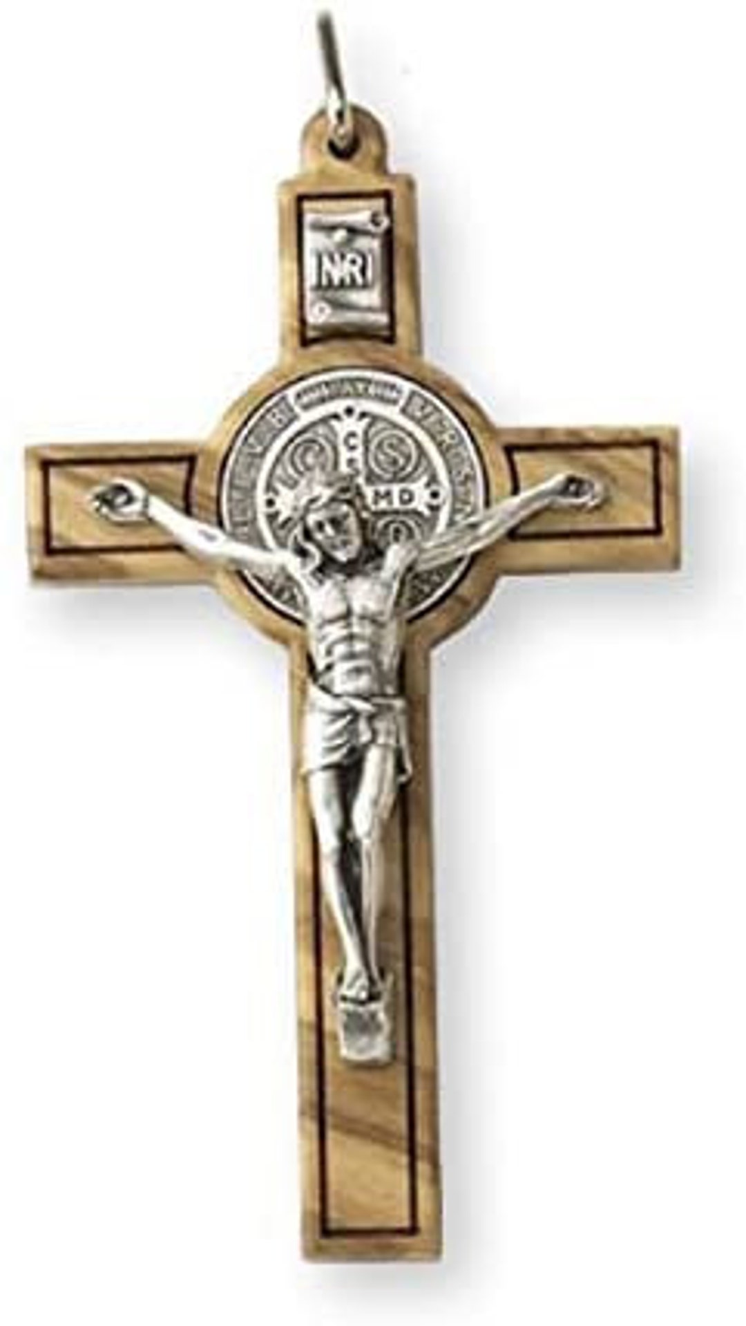 75cm Heiliger Benedikt Kruzifix Kreuz Anhänger Olivenholz Etsy.de