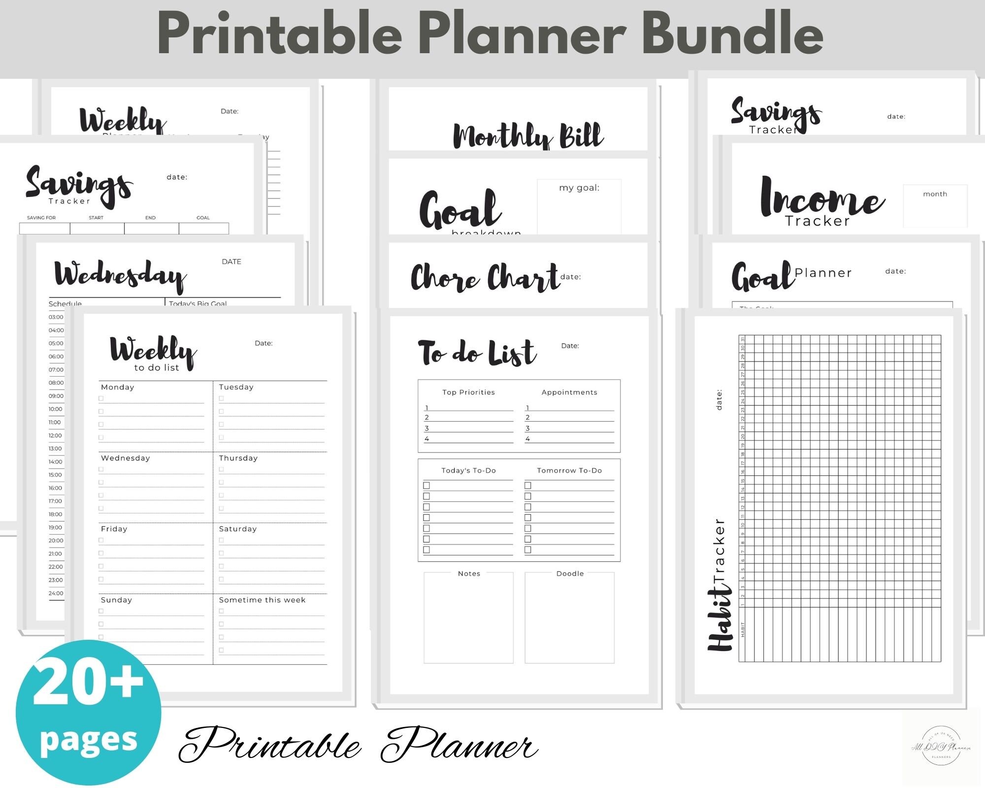 Big Happy Planner Bundle, Happy Planner Inserts , Printable Planner Set