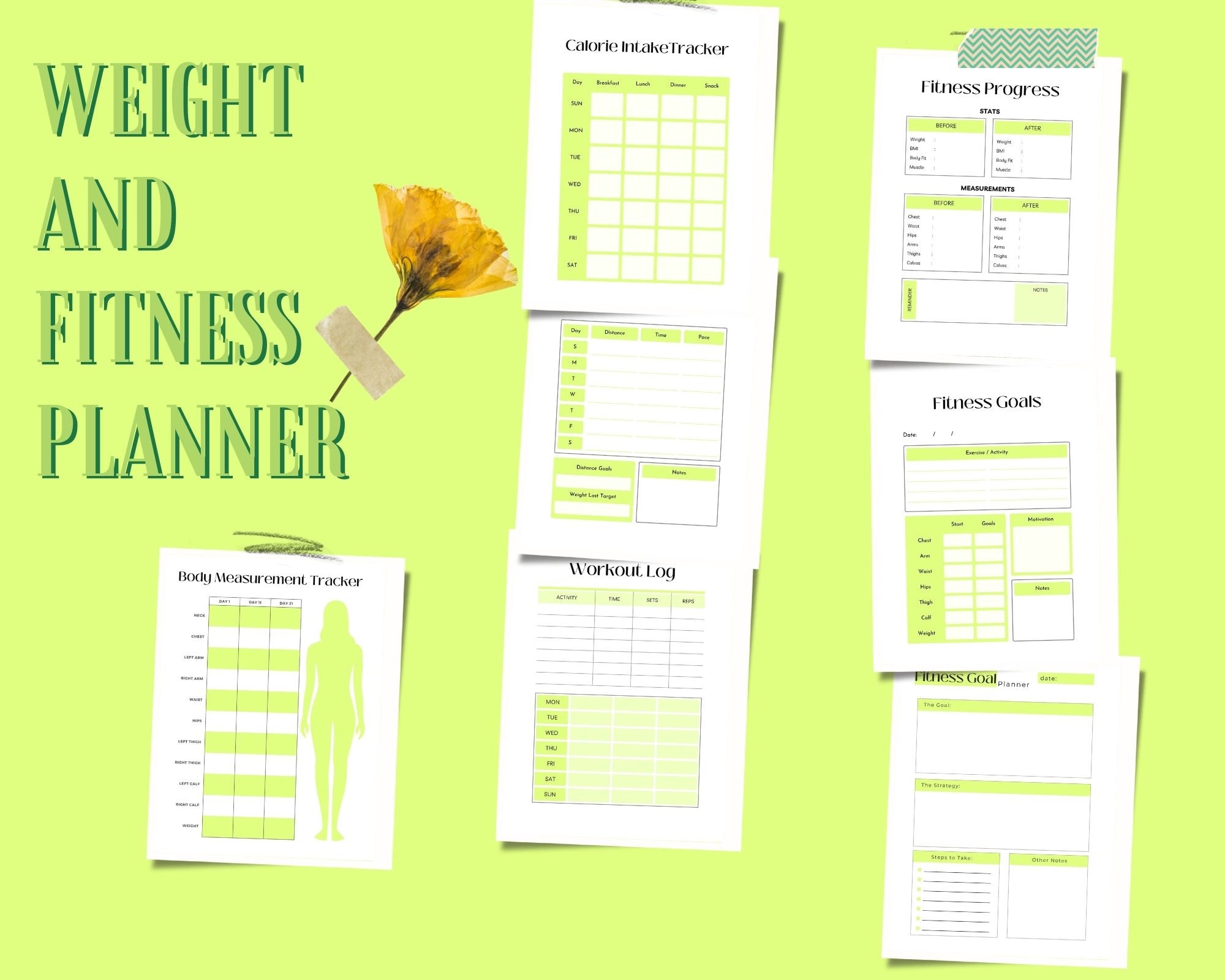 Weight Loss and Fitness Planner Bundle, Fitness Journal, Diet ...