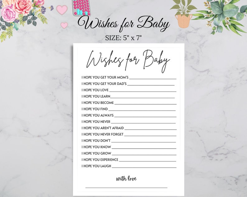 Wishes for Baby Printable | Wishes for Baby Card | Well Wishes Baby ...