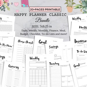 2024 Classic Happy Planner Printable Inserts, Happy Planner Bundle, Minimalist Planner, Classic Happy Planner, Daily, Weekly, Monthly