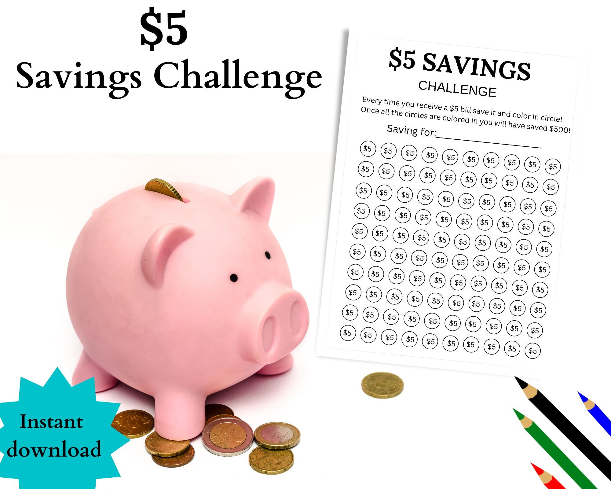 Geld Sparen Challenge: 120 Seiten zum Sparen, Monatlicher und  wöchentlicher Spar Tracker