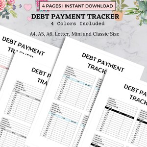 Seguimiento de pago de deuda imprimible / Planificador de dinero / Seguimiento de pago de deuda / Plan de pago de deuda / Seguimiento de deuda imprimible / Descarga instantánea