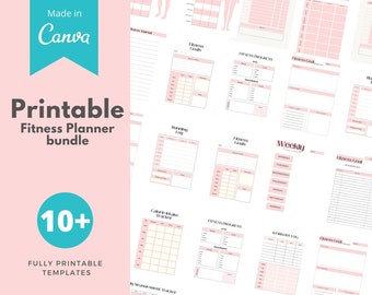 2026 Fitness Planner Bundle, Printable Planner Pages, Creative Fitness Goals, Amazing Fitness Progress and Journal