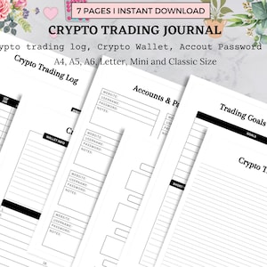 Printable Crypto Trading Journal, Cryptocurrency Purchase Ledger PDF, Crypto Wallet, Crypto Planner Bundle