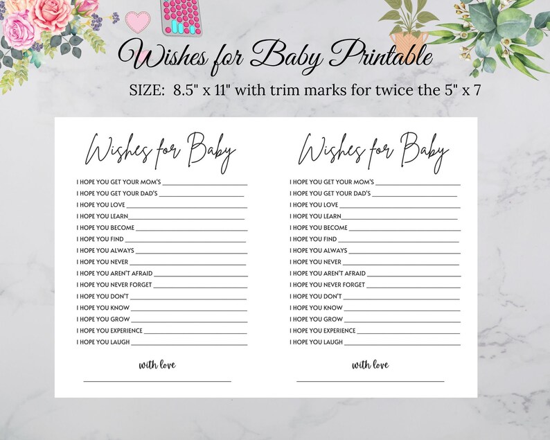 Wishes for Baby Printable | Wishes for Baby Card | Well Wishes Baby ...
