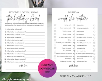 How well do you know the birthday girl, Who knows the birthday girl best, Birthday Quiz, Girl Birthday party game,Activity,Rustic birthday