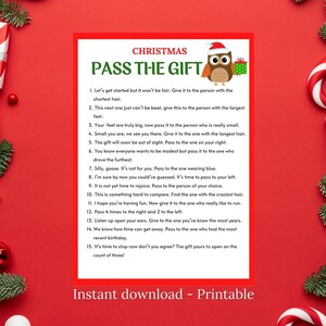 Roter Weihnachtspass das Geschenkspiel Printable | Weihnachtsspiele | Familienspiele | Druckbare Spiele | Sofort Download