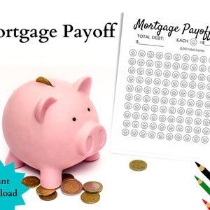 Mortgage Debt Tracker Printable | Mortgage Payoff Tracker PDF | Mortgage Debt Savings Challenge | Savings Tracker | PDF Instant Download