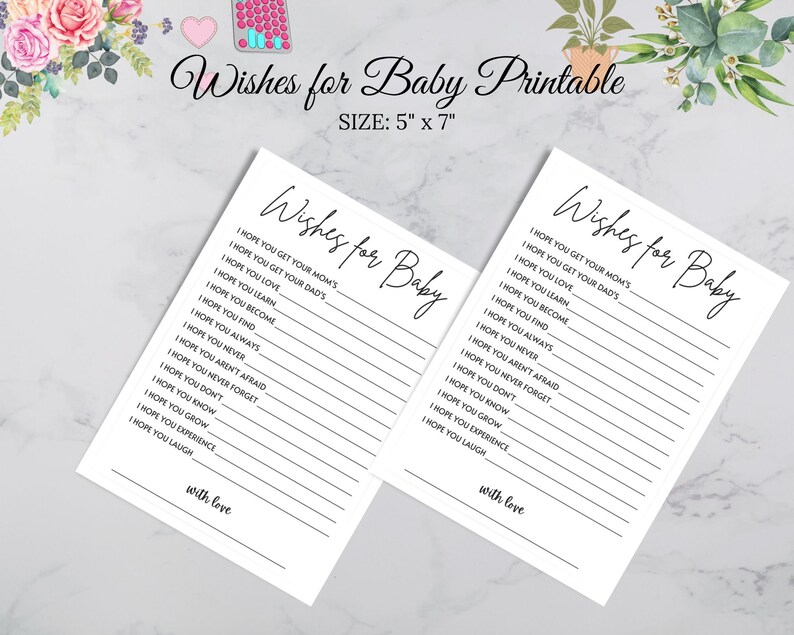 Wishes for Baby Printable Wishes for Baby Card Well Wishes Baby Baby ...