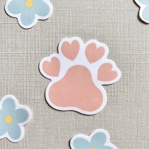 Pink Paw Print Sticker | Heart Dog Paw Sticker | Dog Mom Sticker | Gift for Dog Lover | Waterproof Sticker