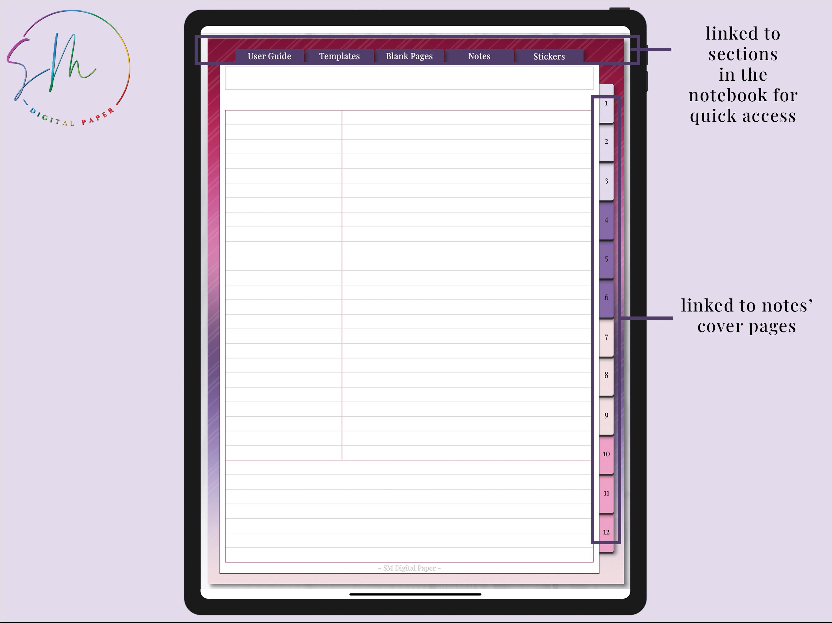 Digital Notebook Goodnotes Hyperlinked PDF for iPad & - Etsy