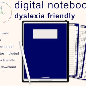 Digital Notebook | Goodnotes | Hyperlinked PDF | For iPad & PDF Readers | Blank Templates | Dyslexia Friendly