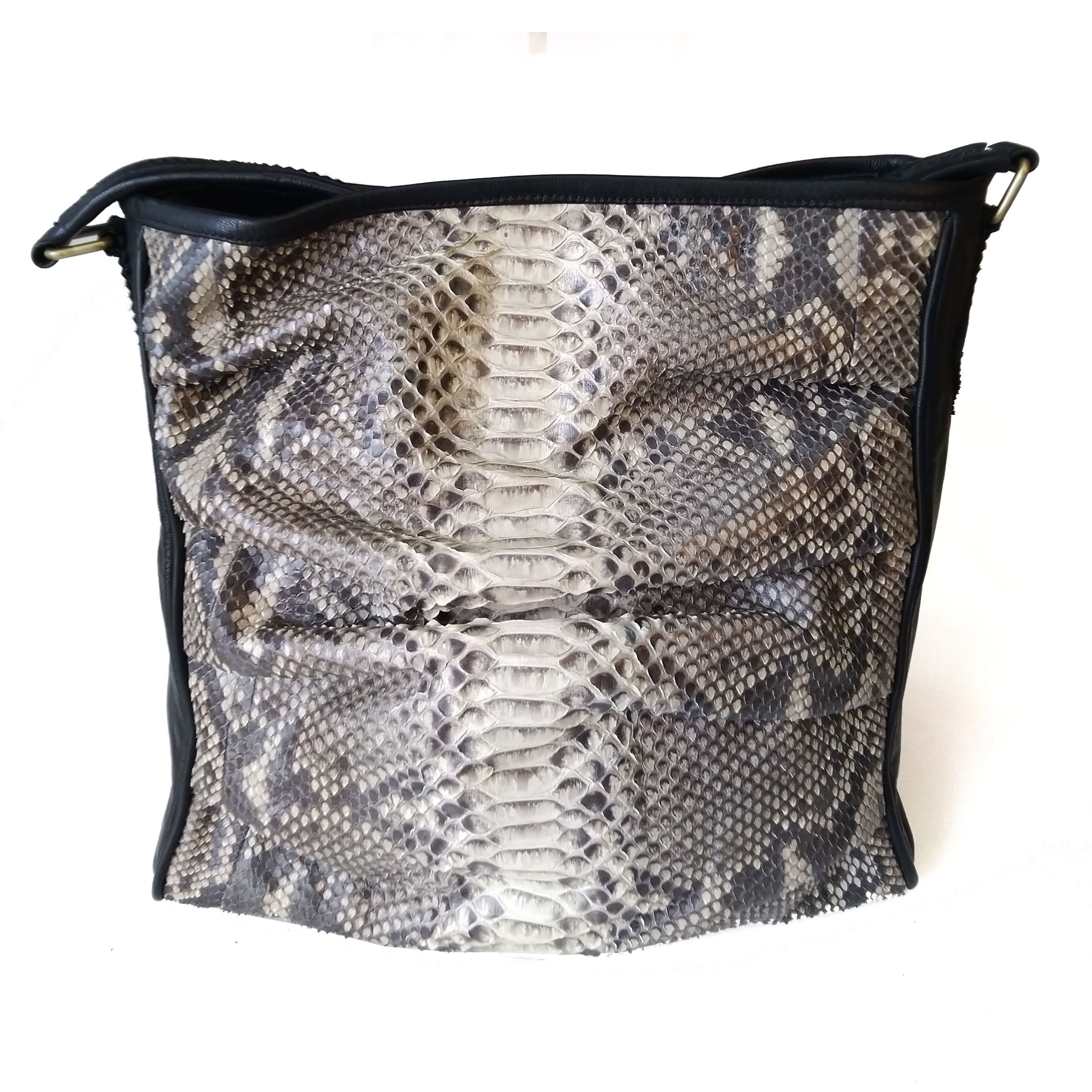 Genuine Python Leather Shoulder Bag Etsy
