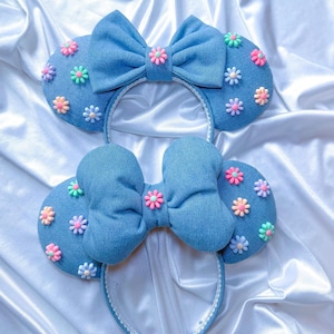 Denim Daisy Mouse Ears | Coquette Disney Ears