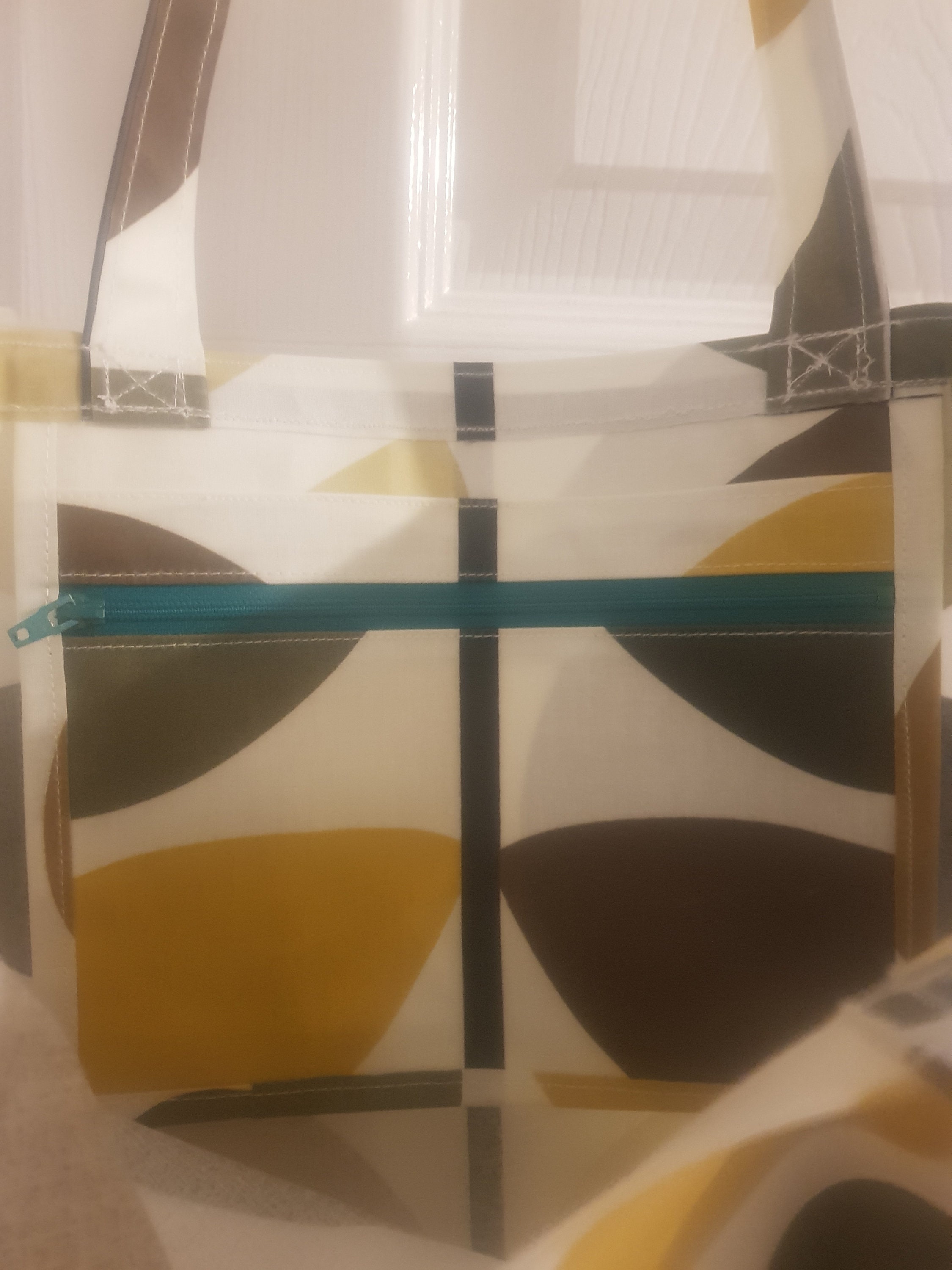 Orla Kiely Oilcloth Giant Stem Seagrass Green Tomato Red Shopping