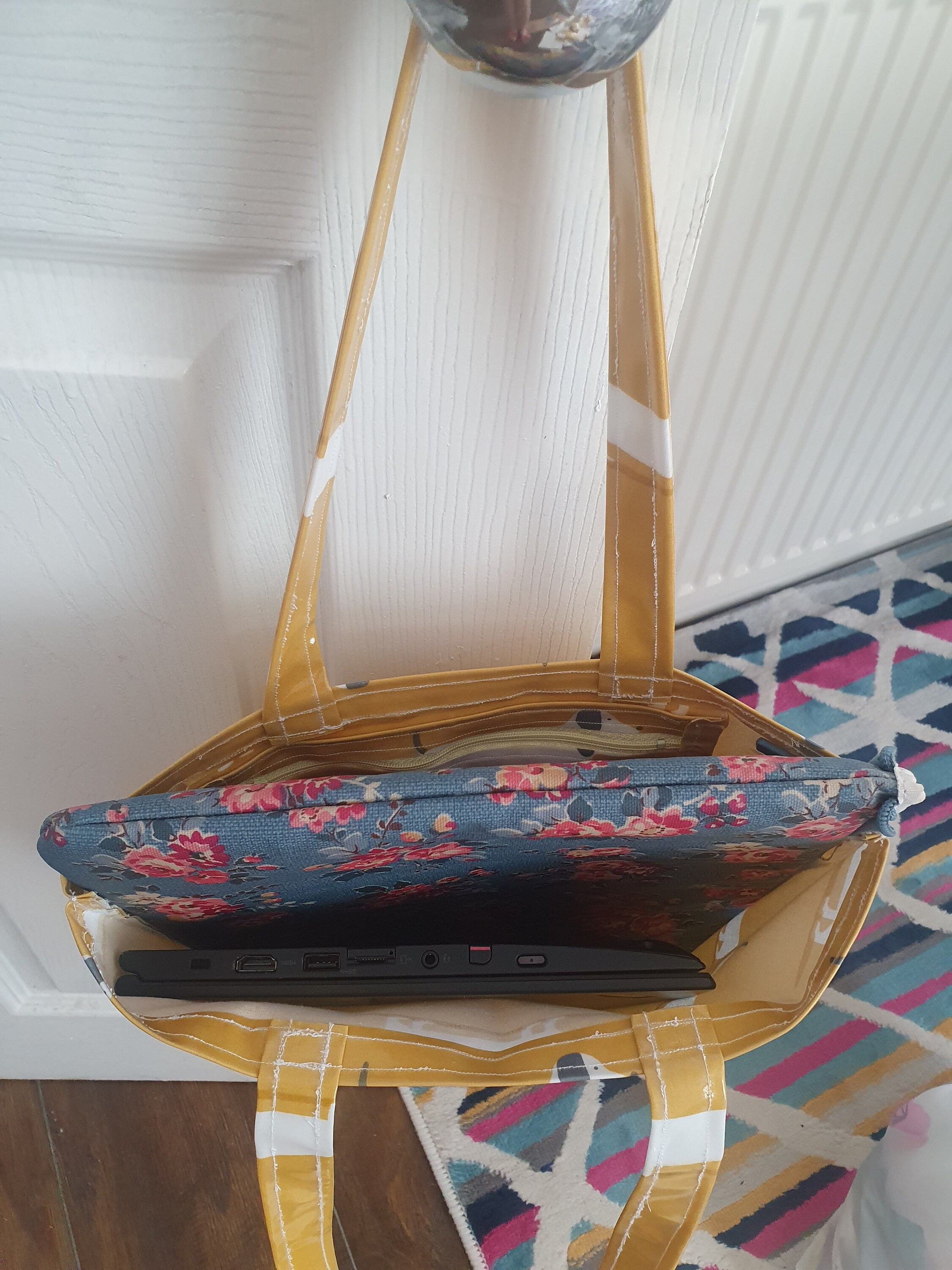 Orla Kiely Oilcloth Giant Stem Seagrass Green Tomato Red Shopping