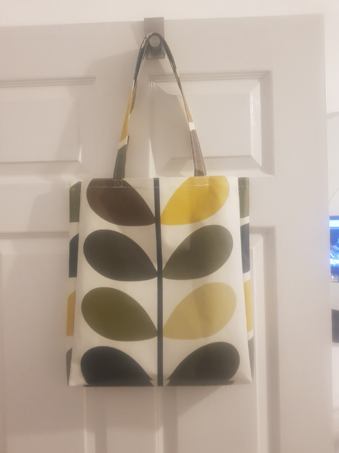 Orla Kiely Oilcloth Giant Stem Seagrass Green Tomato Red Shopping