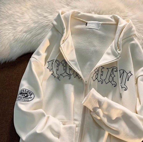 Oversized Retro Streetwear/Y2K zipup womens hoodie Etsy Polska