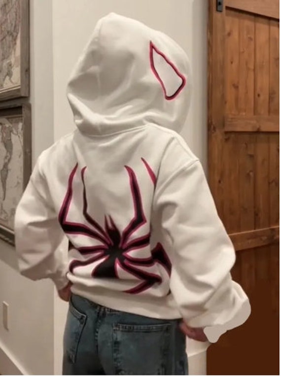 Men's Women Spider-Man Full Zip Hoodies Hip Hop Y2K Print Jacket  Sweatshirts Boy