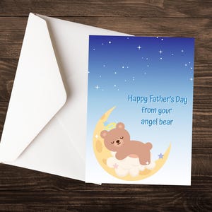 Carte de fête des pères pour papa endeuillé | De bébé ange | Carte du souvenir de la perte d'un enfant | Cadeau commémoratif pour un père en deuil
