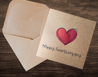 Aesthetic inspired happy heartiversary card - CHD awareness, gift for heart warrior, gift for heart surgery survivor