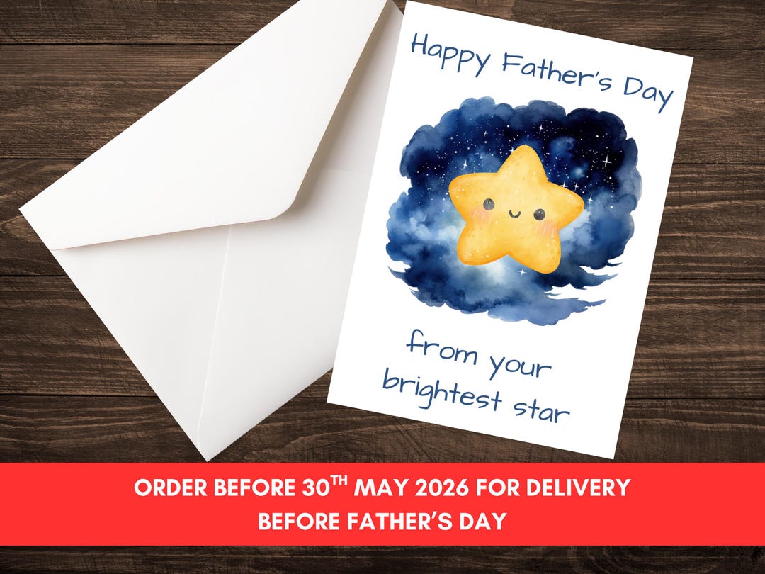 Red Star Father Brightest Star Father's Day Card for Bereaved Dad | From Angel Baby ...