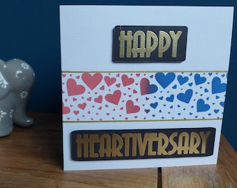 Art deco style happy heartiversary card - CHD awareness