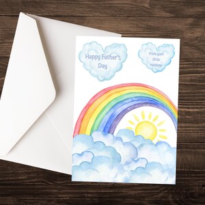 Carte de fête des pères arc-en-ciel pour parent en deuil | Cadeau de sympathie pour la perte d'un enfant | Souvenir pour papa